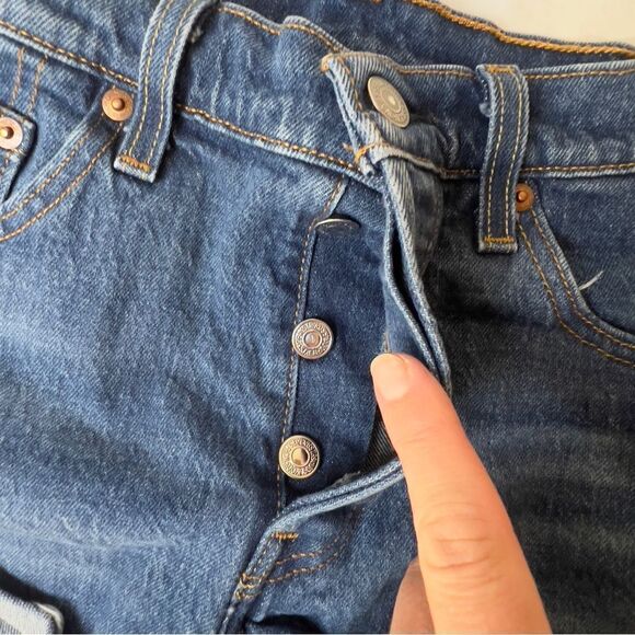 Levi's 501 button fly button fly medium Wash High Rise Distressed Size 27 S58022 - Picture 10 of 15